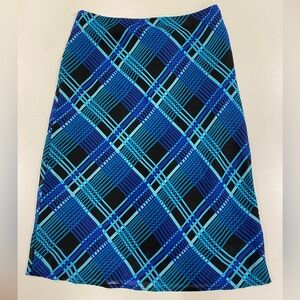 Blue and Black Plaid Women's Skirt